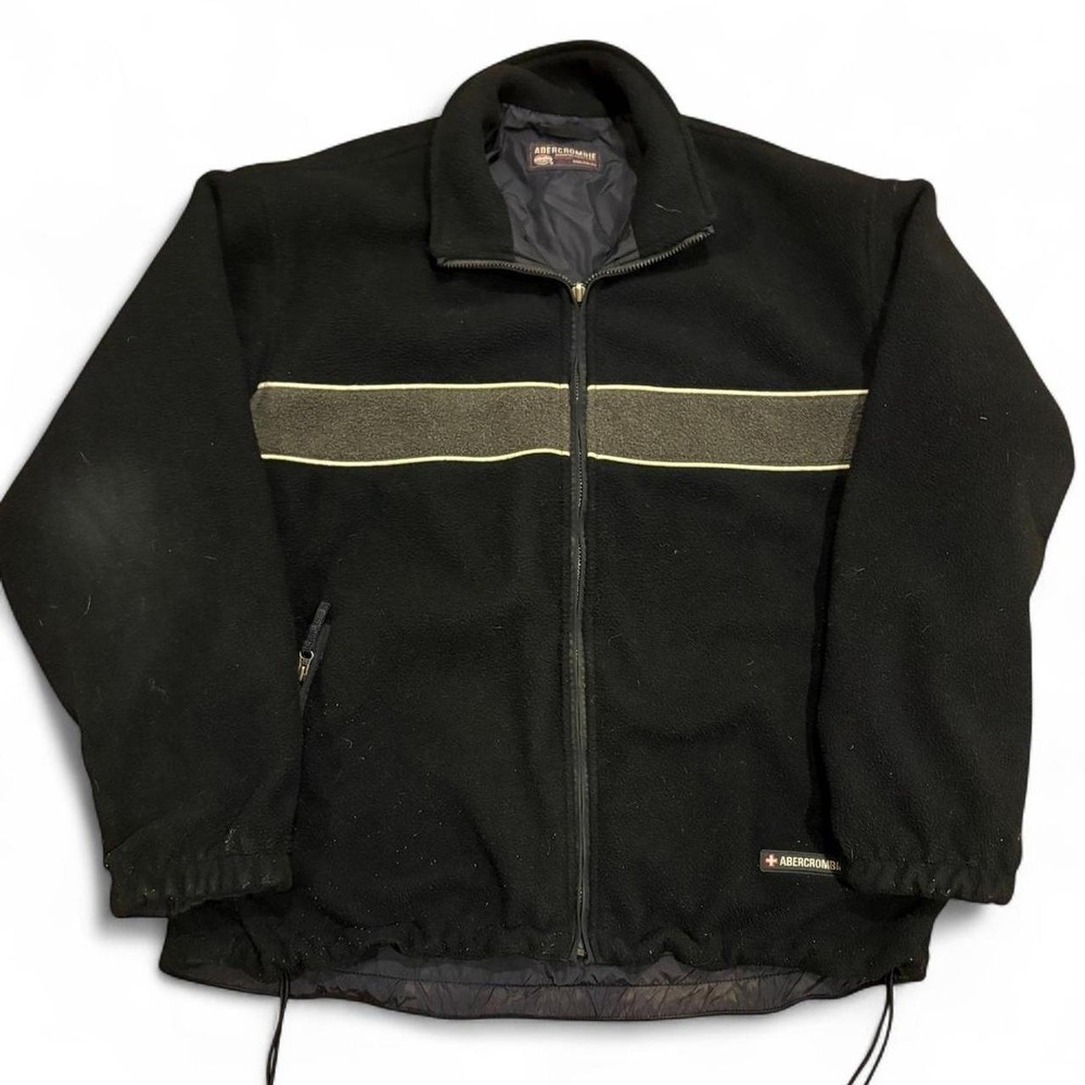 Vintage Abercrombie Reversible Black Fleece Windbreaker Jacket Mens Gorpcore